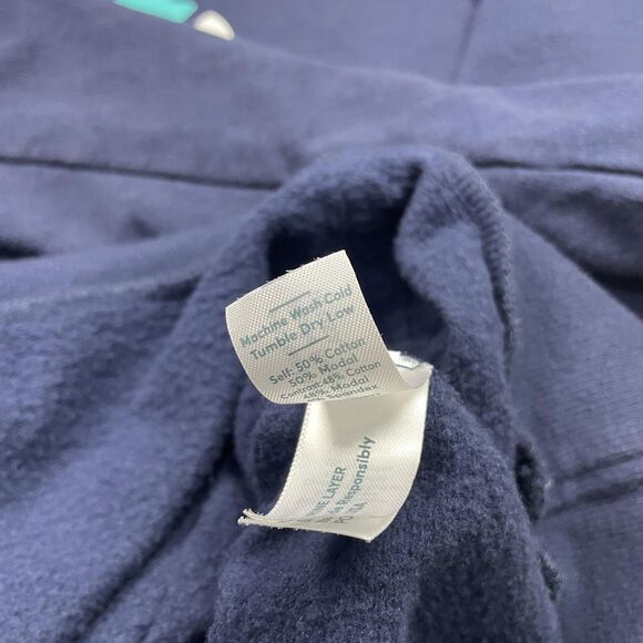 Marine Layer Hoodie Mens Large Navy Blue Full Zip Sweatshirt Logo Cotton Modal - Picture 6 of 11
